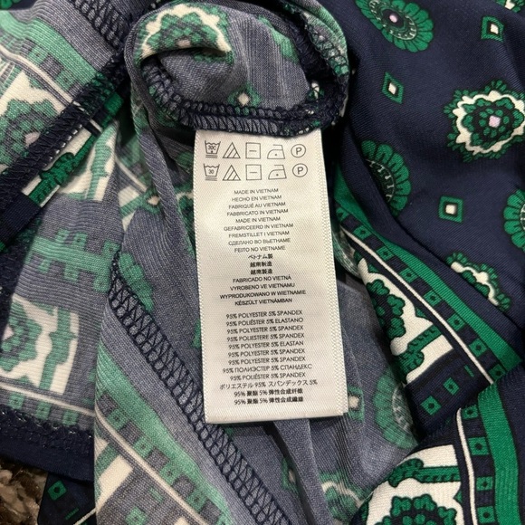 Michael Kors 1X Tunic V Neck Long Sleeve blue green stretch - Picture 10 of 10